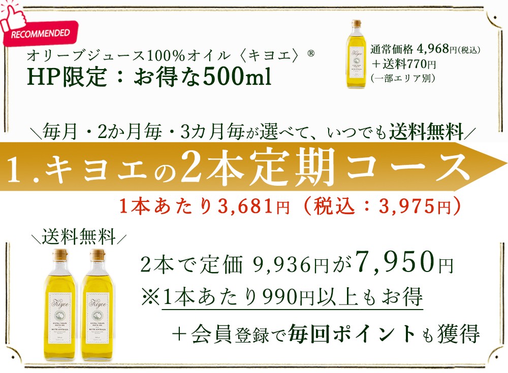 オリーブオイルの定期便